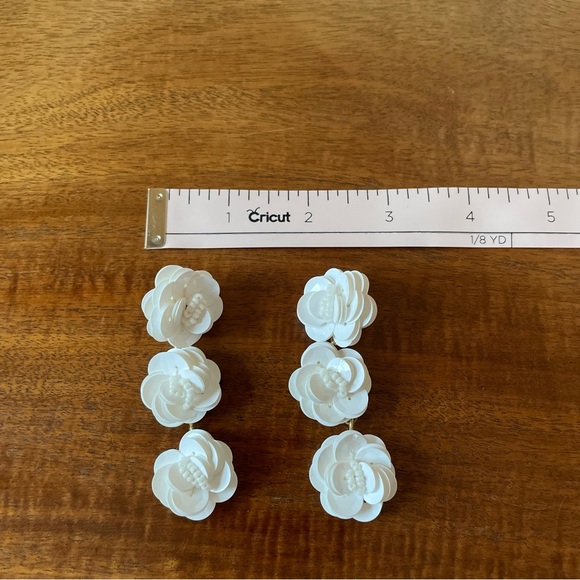J. Crew White Floral Statement Earrings - Picture 6 of 6